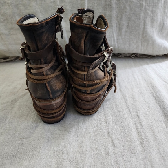 Freebird Gray and Brown Ankle Boots - Picture 6 of 12